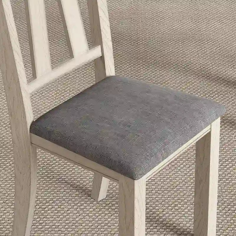 VECELO Solid Wood Dining Chairs with Linen Fabric Seating, Dining Chairs Set of 2/4/6