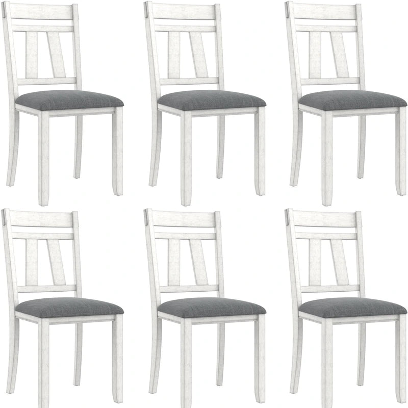 VECELO Solid Wood Dining Chairs with Linen Fabric Seating, Dining Chairs Set of 2/4/6