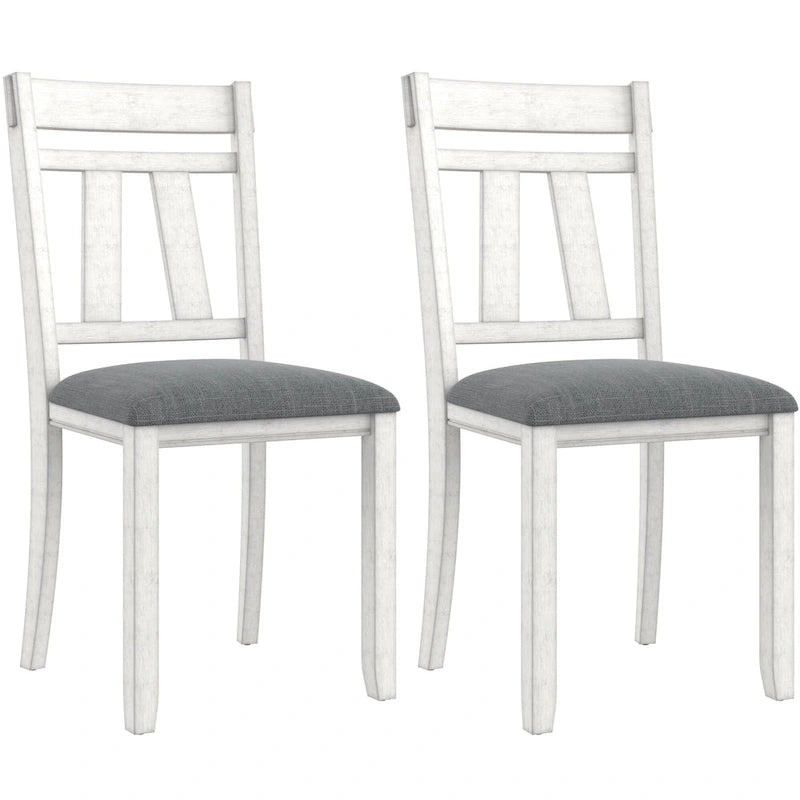 VECELO Solid Wood Dining Chairs with Linen Fabric Seating, Dining Chairs Set of 2/4/6