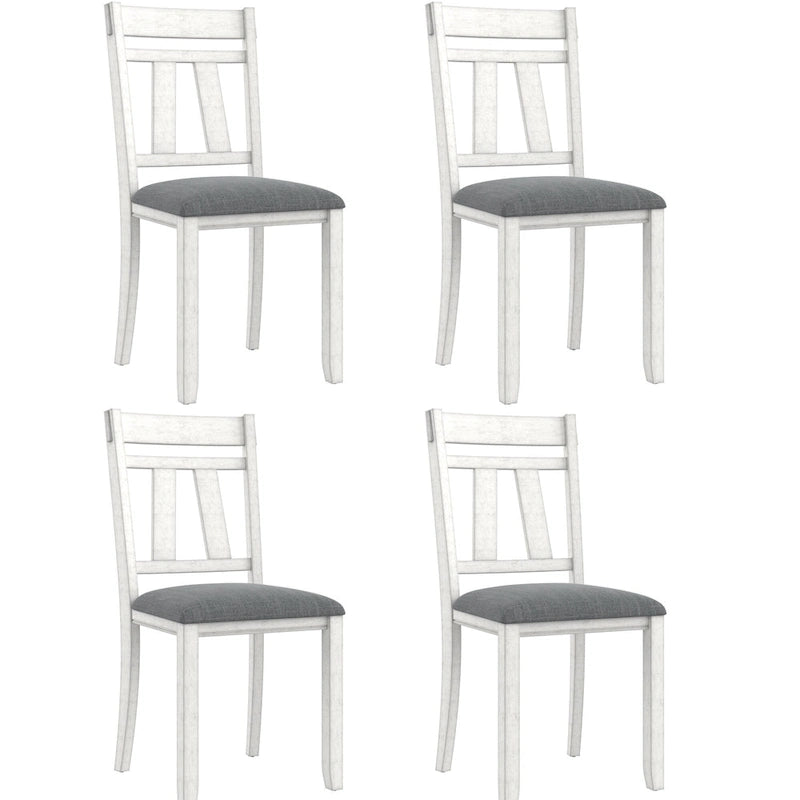 VECELO Solid Wood Dining Chairs with Linen Fabric Seating, Dining Chairs Set of 2/4/6