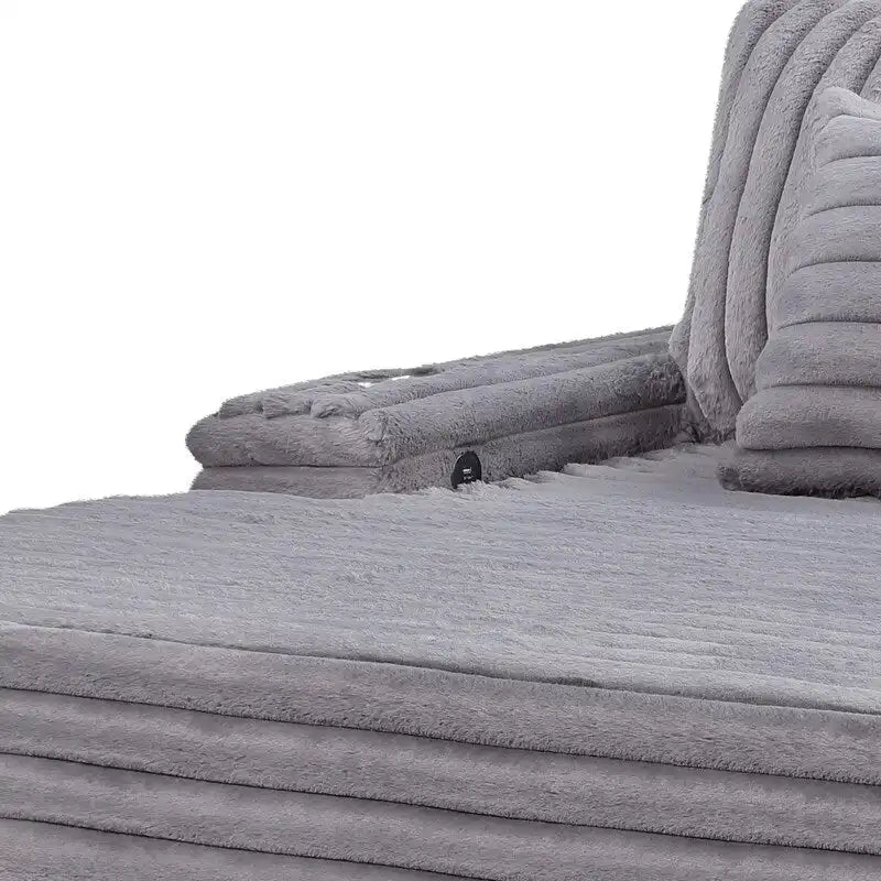 Symphony 67 W Corduroy Oversized Sofa Chaise Lounge Chair with Cupholders and USB Charging Port