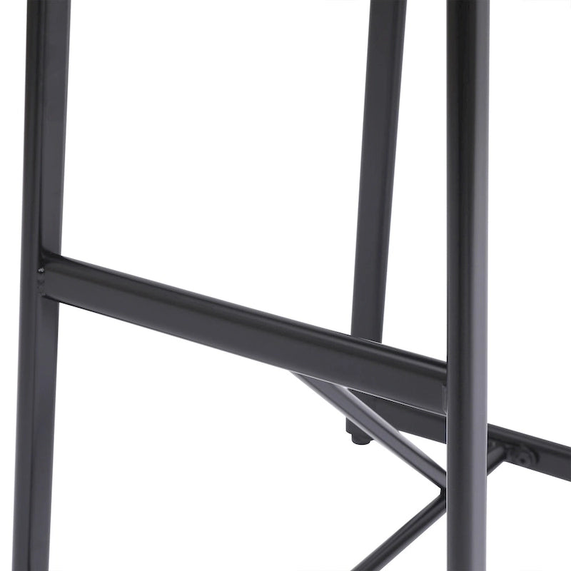 27H Barstool Set of 3 Wooden Round Bar Stools with Footrest, Easy Assembly, for Dining Room, Kitchen