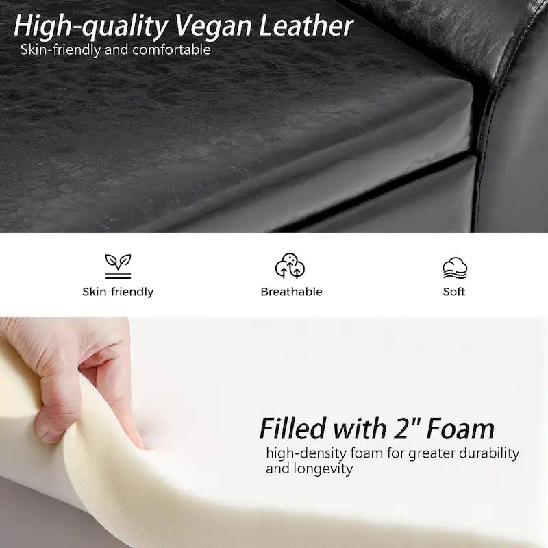 Upholstered 56 W Flip Top Storage Bench with arms