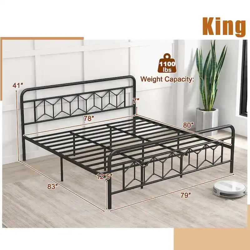 Costway Twin/Full/Queen/King Size Bed Frame Mattress Foundation with
