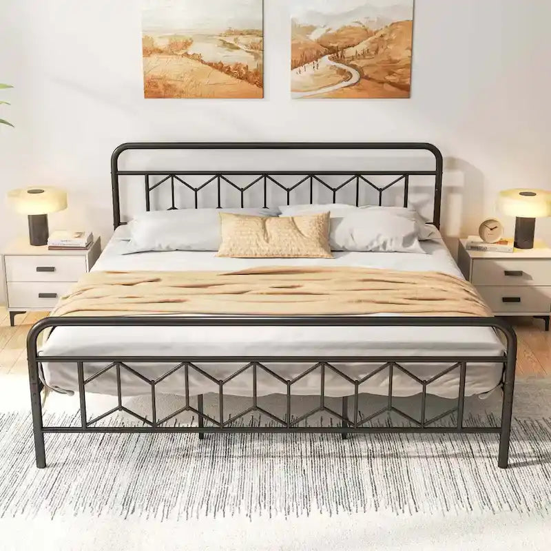 Costway Twin/Full/Queen/King Size Bed Frame Mattress Foundation with