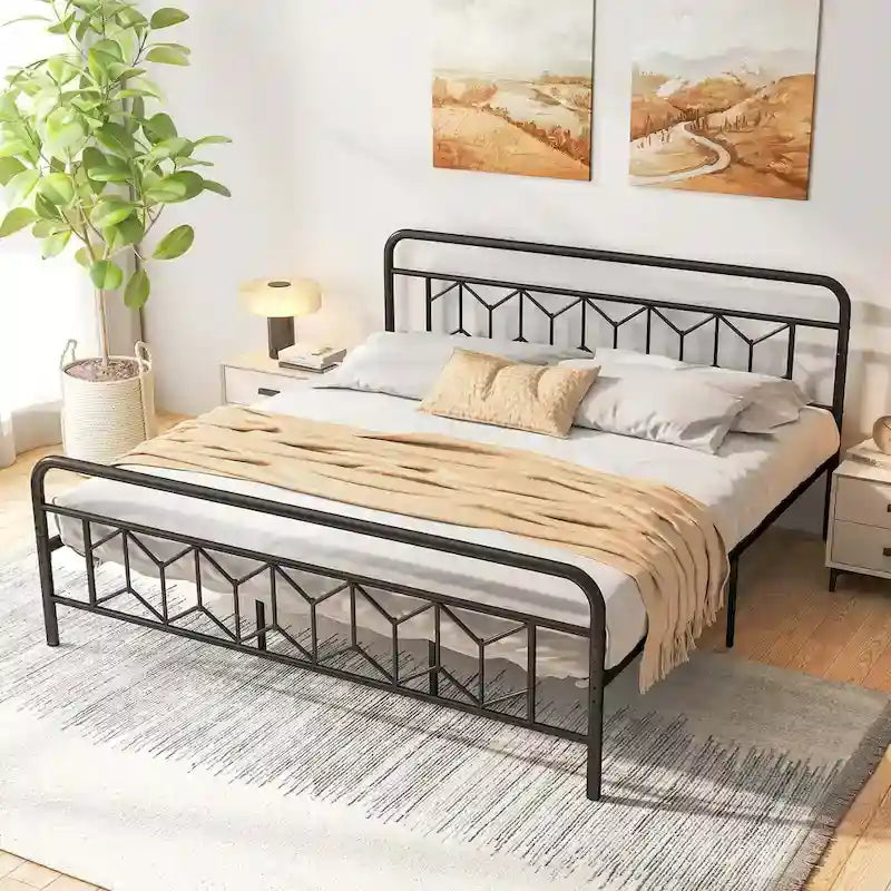 Costway Twin/Full/Queen/King Size Bed Frame Mattress Foundation with