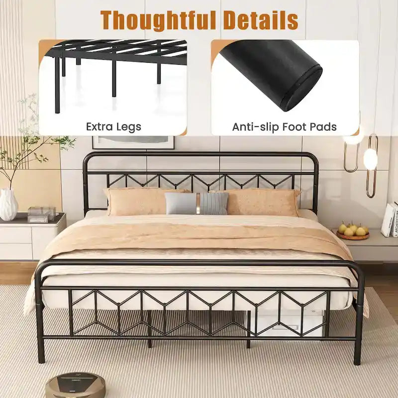 Costway Twin/Full/Queen/King Size Bed Frame Mattress Foundation with