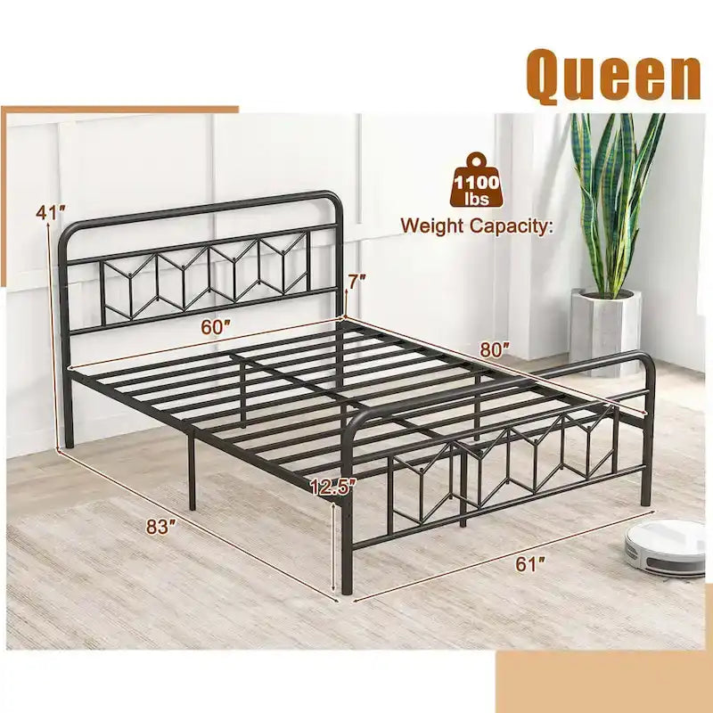 Costway Twin/Full/Queen/King Size Bed Frame Mattress Foundation with