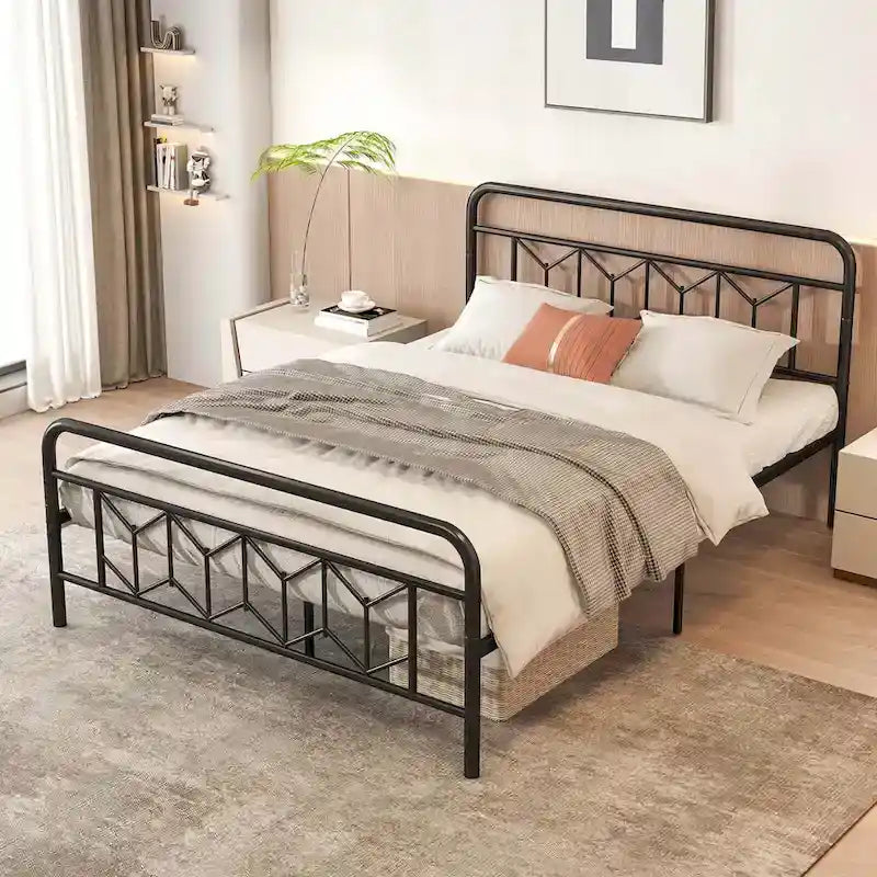 Costway Twin/Full/Queen/King Size Bed Frame Mattress Foundation with