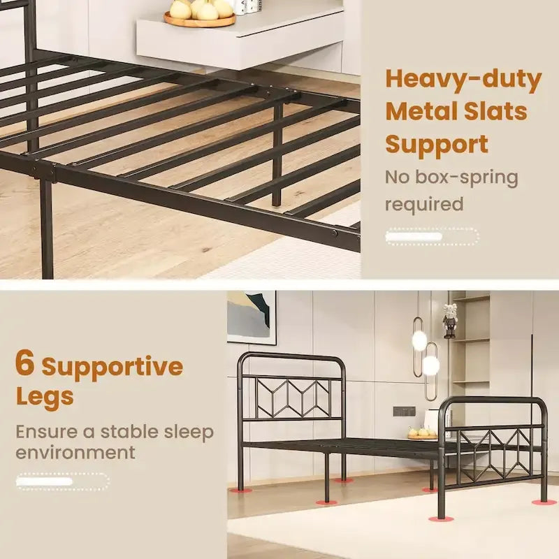 Costway Twin/Full/Queen/King Size Bed Frame Mattress Foundation with