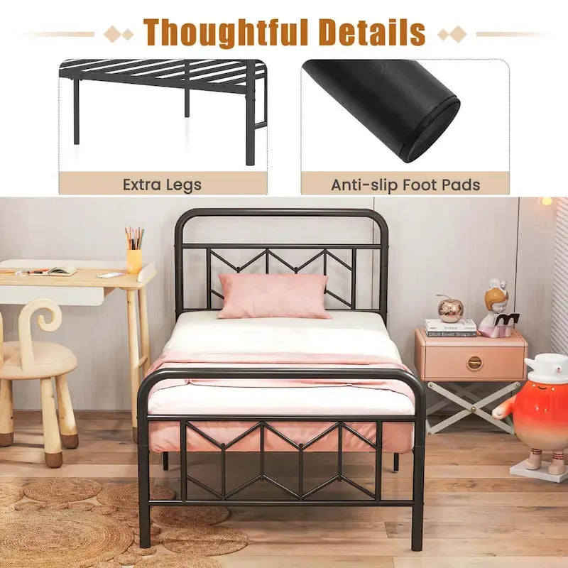 Costway Twin/Full/Queen/King Size Bed Frame Mattress Foundation with