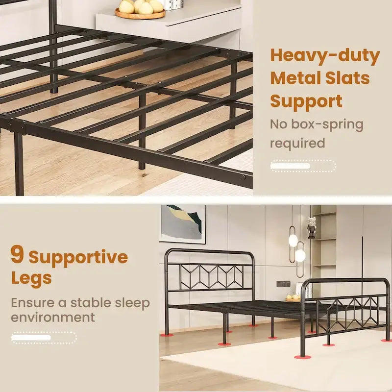 Costway Twin/Full/Queen/King Size Bed Frame Mattress Foundation with