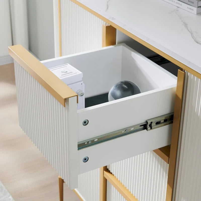 54  Modern Fluted Buffet Cabinet, Buffet Table, Coffee/Wine Bar