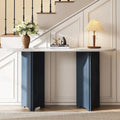Entryway Console Table, Table with Oval Faux Marble Top for Entrance