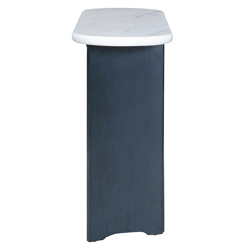 Entryway Console Table, Table with Oval Faux Marble Top for Entrance