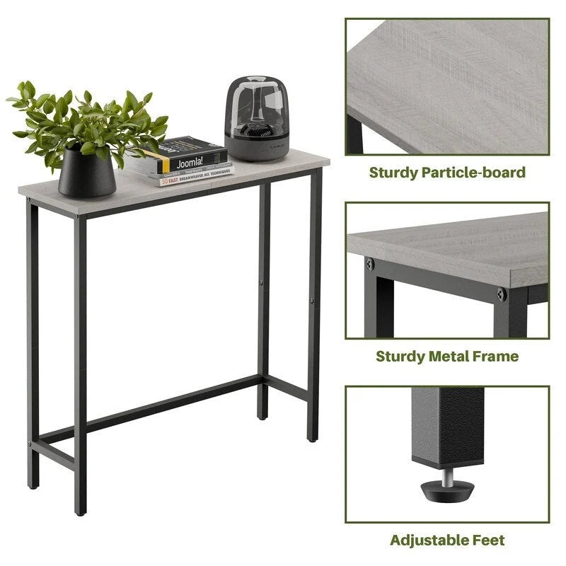 Table console étroite de 29,5 po, table de canapé fine pour couloir, chambre, salon ou hall d'entrée