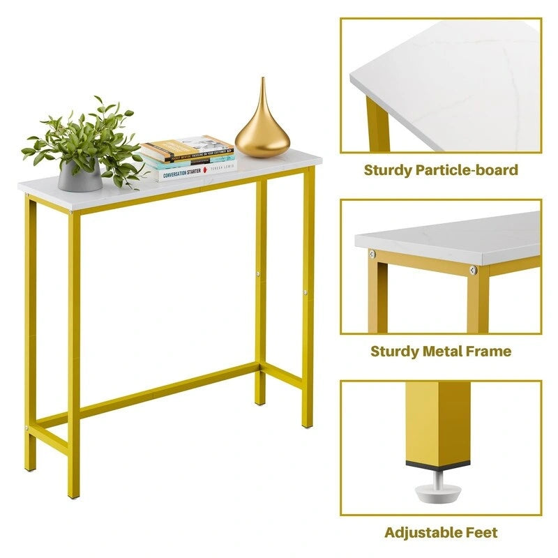 Table console étroite de 29,5 po, table de canapé fine pour couloir, chambre, salon ou hall d'entrée