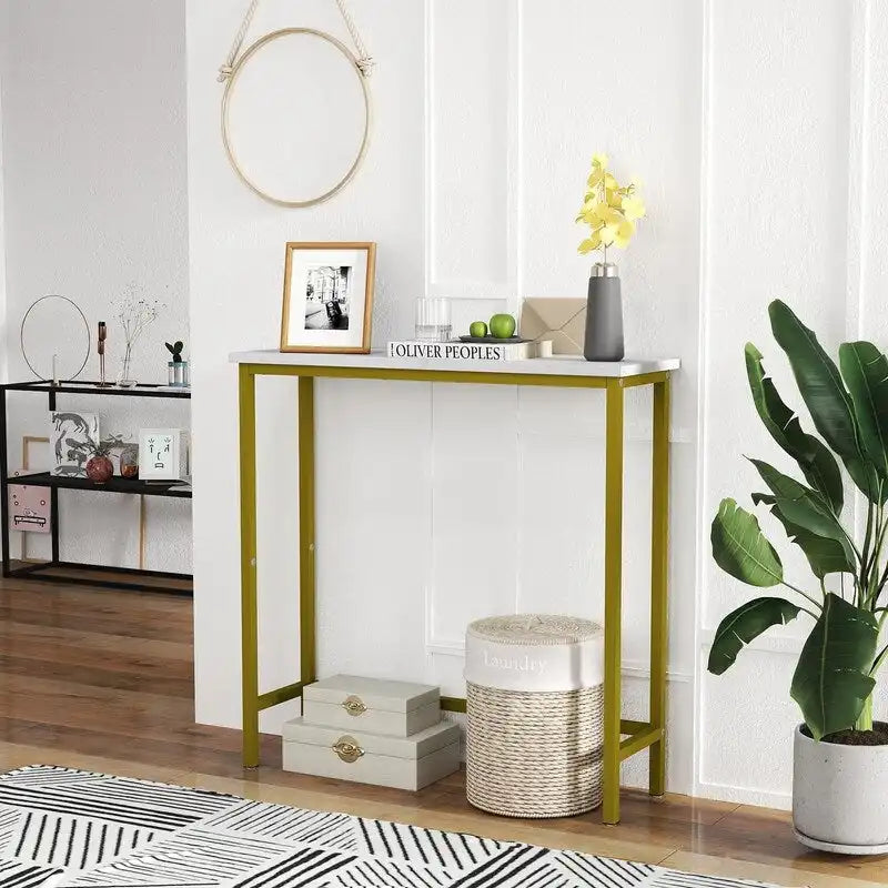 Table console étroite de 29,5 po, table de canapé fine pour couloir, chambre, salon ou hall d'entrée