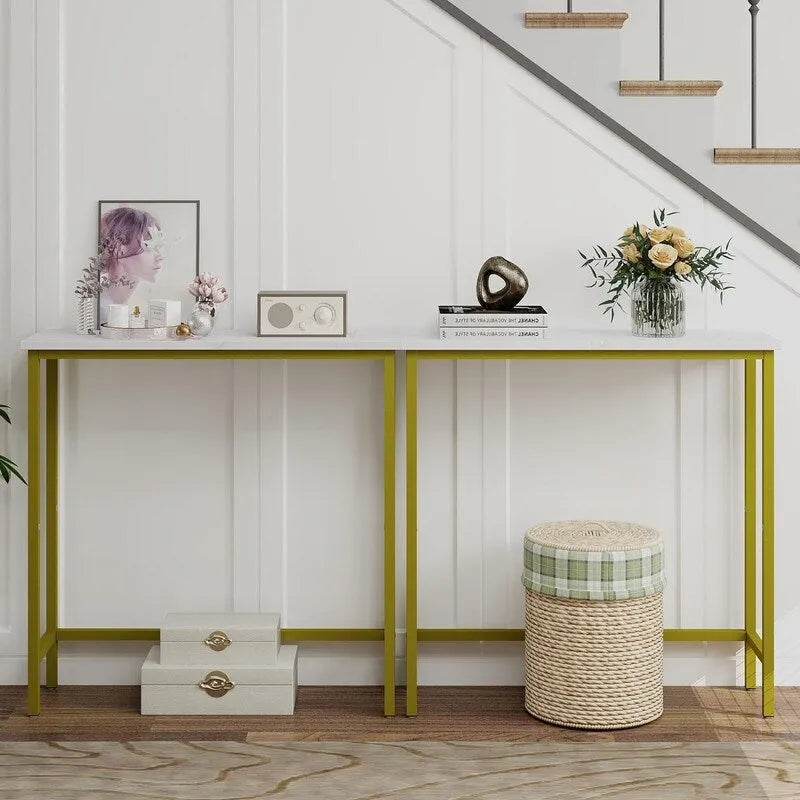 Table console étroite de 29,5 po, table de canapé fine pour couloir, chambre, salon ou hall d'entrée