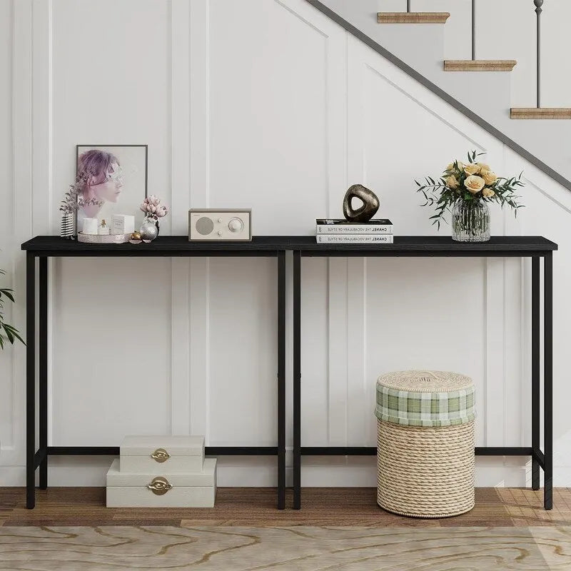 Table console étroite de 29,5 po, table de canapé fine pour couloir, chambre, salon ou hall d'entrée