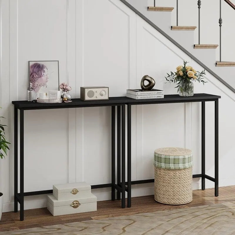 Table console étroite de 29,5 po, table de canapé fine pour couloir, chambre, salon ou hall d'entrée