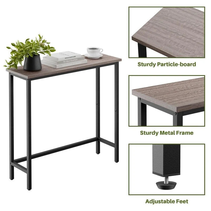 Table console étroite de 29,5 po, table de canapé fine pour couloir, chambre, salon ou hall d'entrée