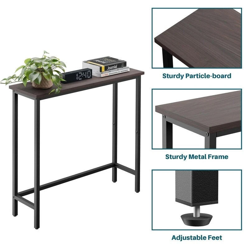 Table console étroite de 29,5 po, table de canapé fine pour couloir, chambre, salon ou hall d'entrée