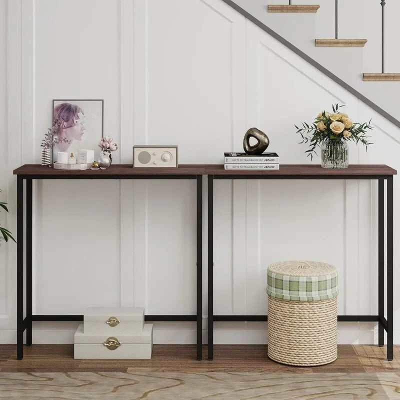 Table console étroite de 29,5 po, table de canapé fine pour couloir, chambre, salon ou hall d'entrée