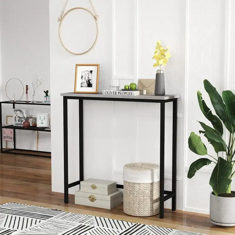 Table console étroite de 29,5 po, table de canapé fine pour couloir, chambre, salon ou hall d'entrée