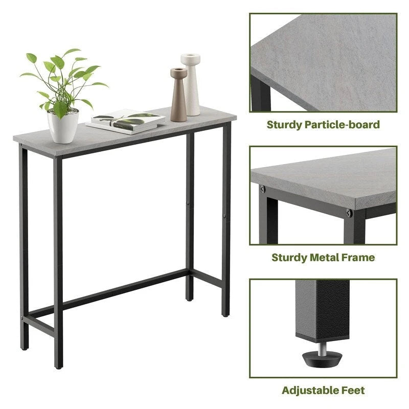 Table console étroite de 29,5 po, table de canapé fine pour couloir, chambre, salon ou hall d'entrée