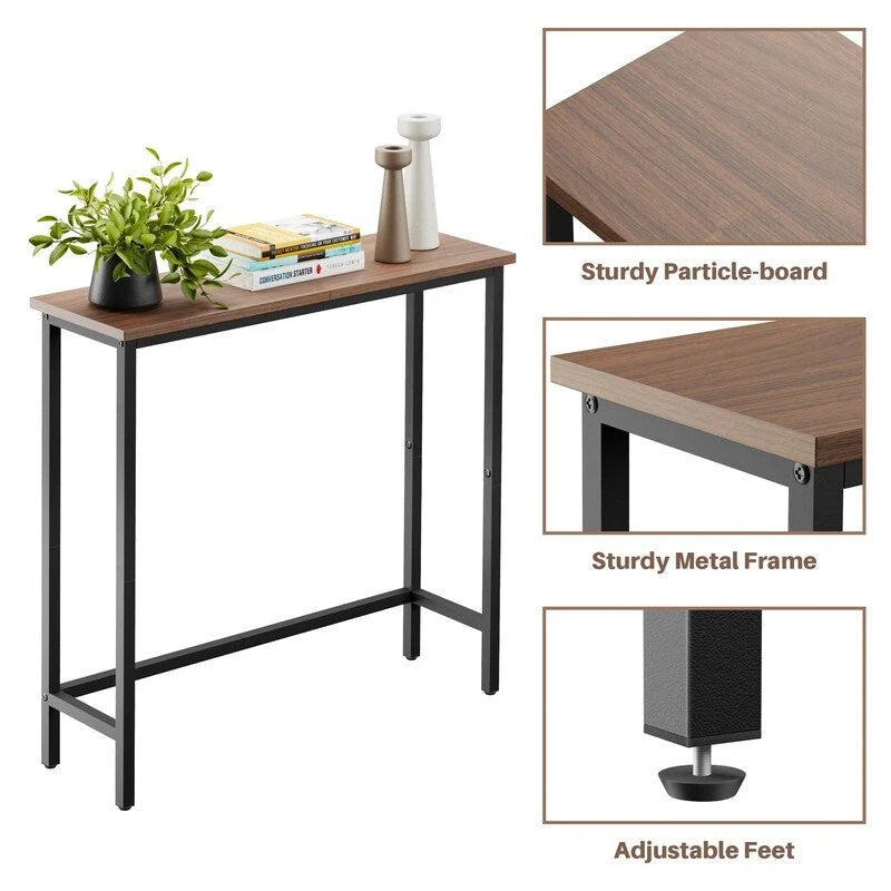 Table console étroite de 29,5 po, table de canapé fine pour couloir, chambre, salon ou hall d'entrée