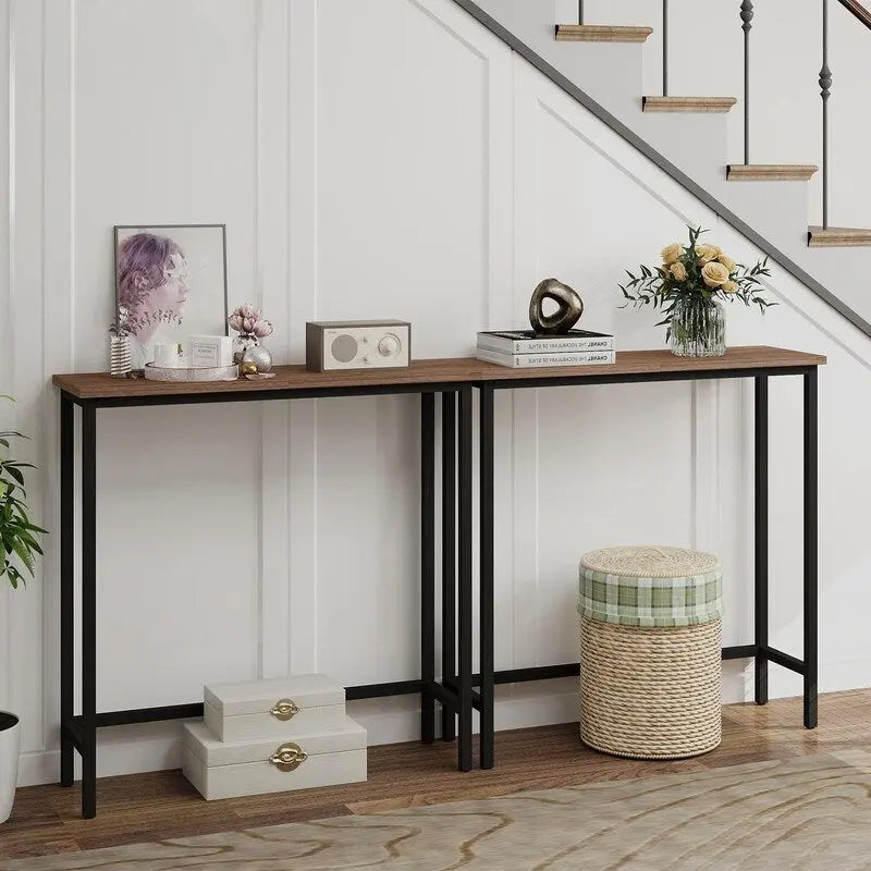 Table console étroite de 29,5 po, table de canapé fine pour couloir, chambre, salon ou hall d'entrée
