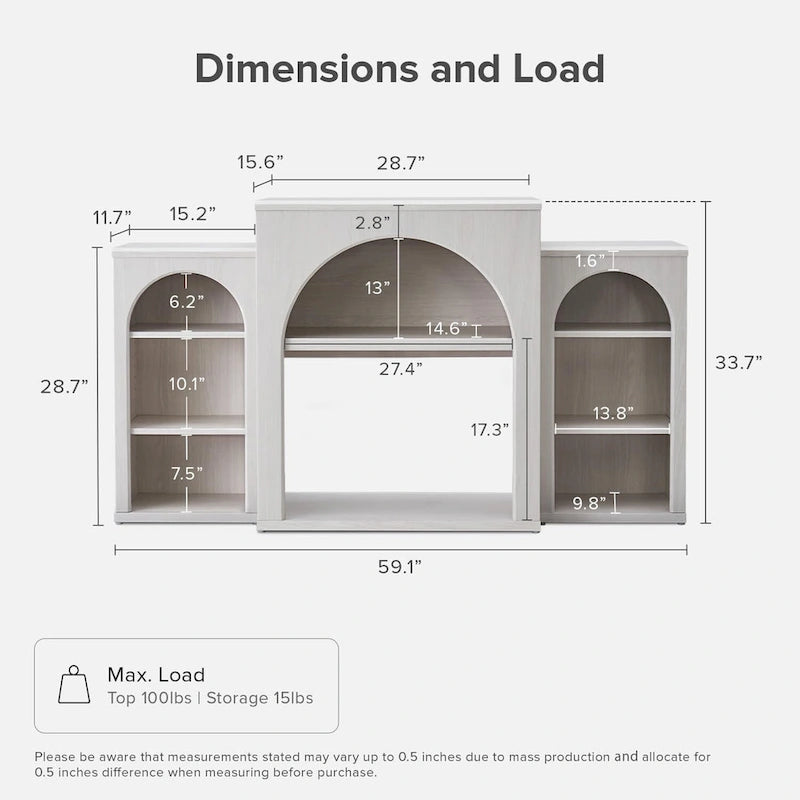 Mopio Blake Electric Fireplace Mantel TV Stand