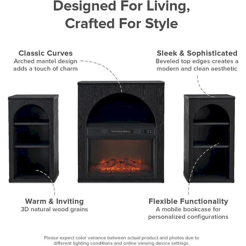 Mopio Blake Electric Fireplace Mantel TV Stand