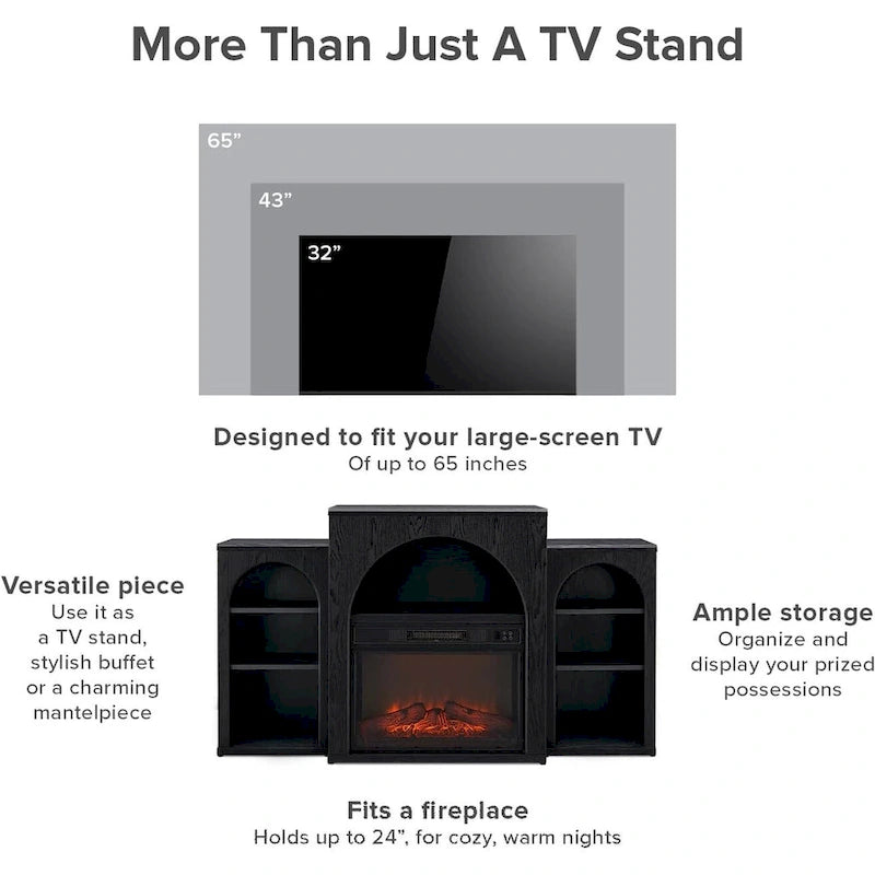 Mopio Blake Electric Fireplace Mantel TV Stand