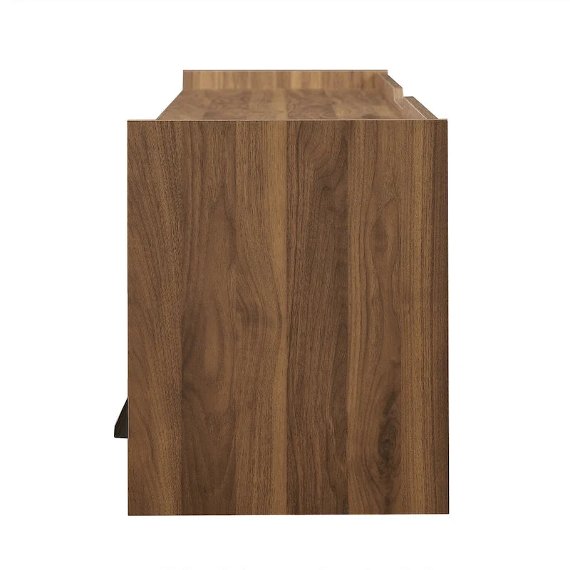 Modern TV Stand with Drawers Design and Built-in Charging Ports and Ambient LED Lighting