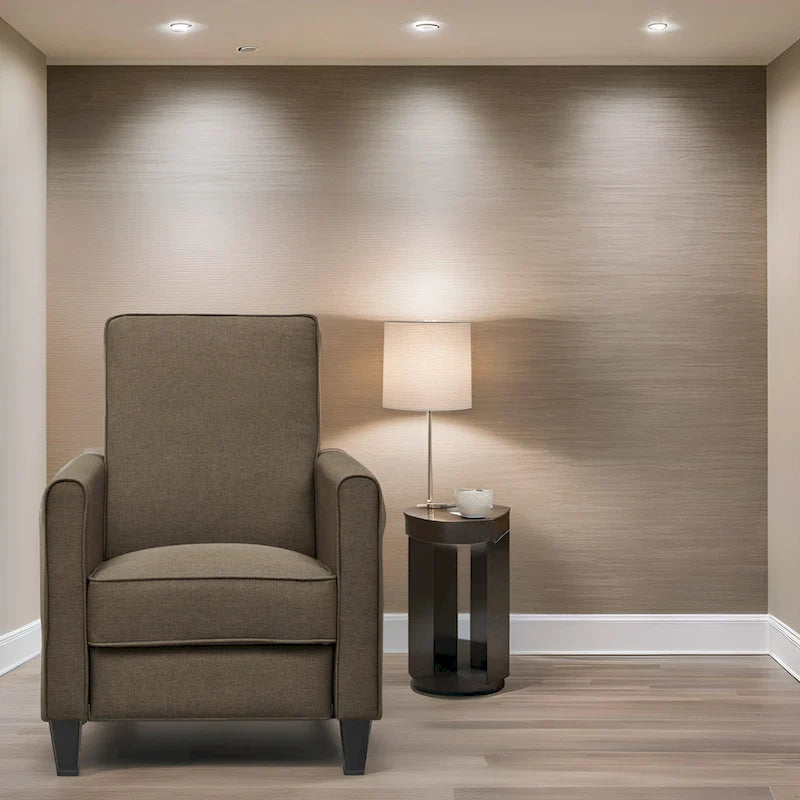 Pushback Recliner Chair  Compact Home Theater Seating with Armrests & Adjustable Footrest, Perfect for Small Spaces