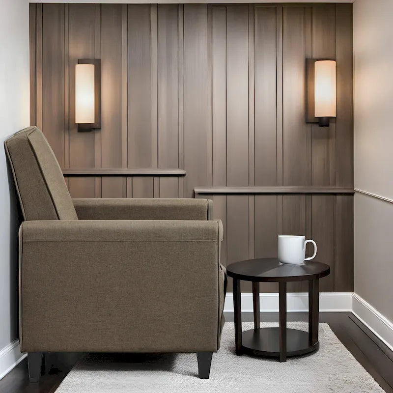 Pushback Recliner Chair  Compact Home Theater Seating with Armrests & Adjustable Footrest, Perfect for Small Spaces