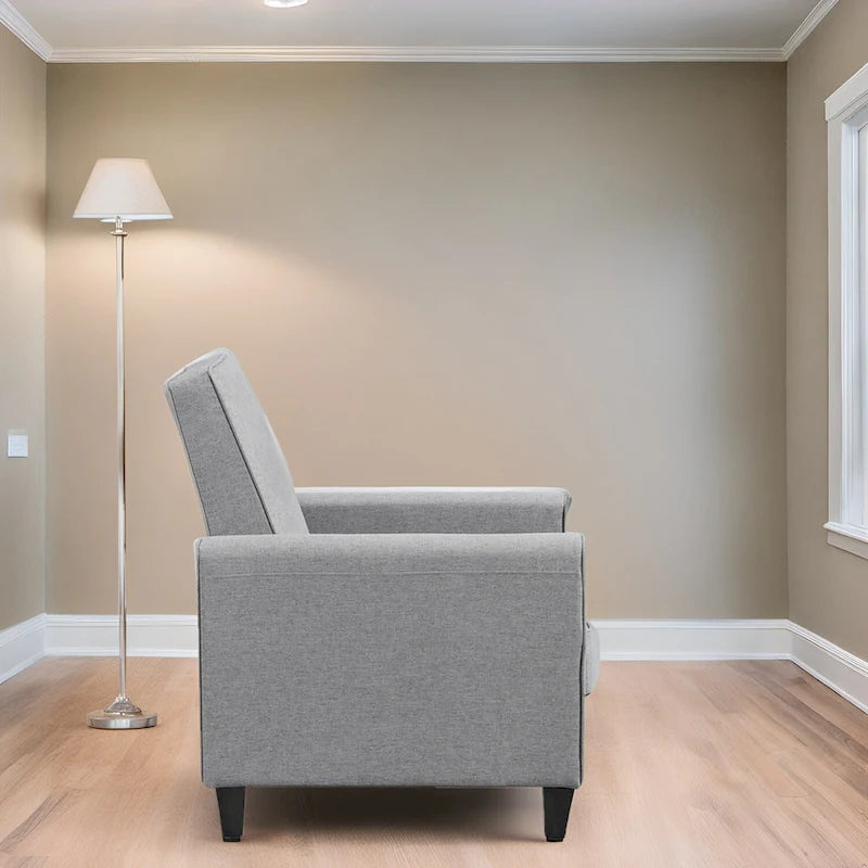 Pushback Recliner Chair  Compact Home Theater Seating with Armrests & Adjustable Footrest, Perfect for Small Spaces