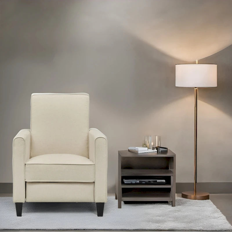 Pushback Recliner Chair  Compact Home Theater Seating with Armrests & Adjustable Footrest, Perfect for Small Spaces