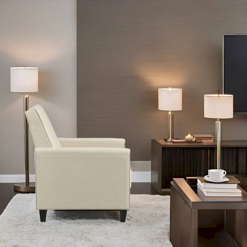 Pushback Recliner Chair  Compact Home Theater Seating with Armrests & Adjustable Footrest, Perfect for Small Spaces