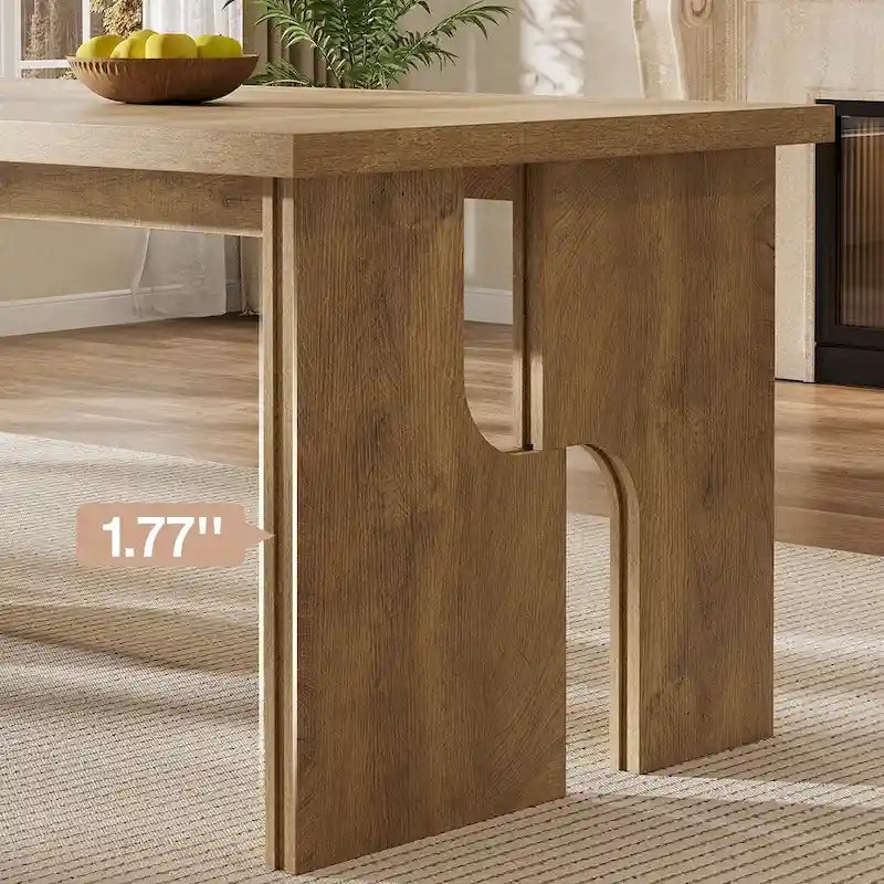 63  Dining Table Rectangle Kitchen Table with Modern Aesthetic Legs