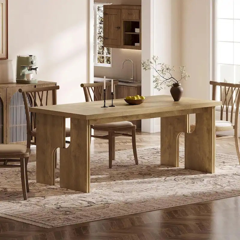 63  Dining Table Rectangle Kitchen Table with Modern Aesthetic Legs