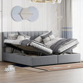 King Size Lift Up Storage Bed with Headboard and Underneath Storage, Upholstered Platform Bed with a Hydraulic Storage System