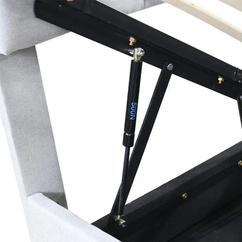 King Size Lift Up Storage Bed with Headboard and Underneath Storage, Upholstered Platform Bed with a Hydraulic Storage System