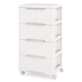Costway 1 PCS 5-Drawer Plastic Rolling Storage Cart with 4 Universal - See Details