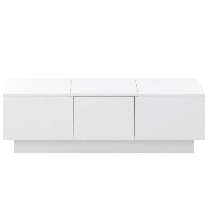 Modern Stylish Coffee Table Extendable Coffee Table with 2 Large Storage Compartments 2 Drawers, for Living Room