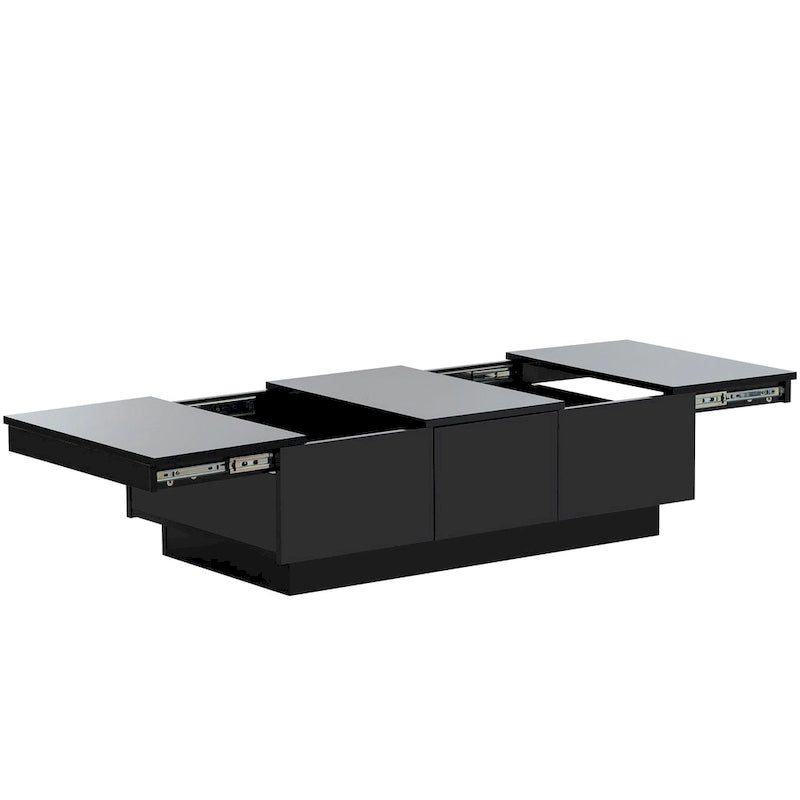 Modern Stylish Coffee Table Extendable Coffee Table with 2 Large Storage Compartments 2 Drawers, for Living Room