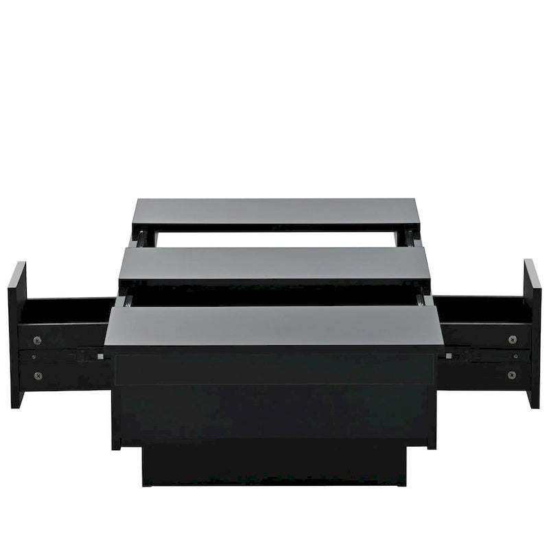 Modern Stylish Coffee Table Extendable Coffee Table with 2 Large Storage Compartments 2 Drawers, for Living Room