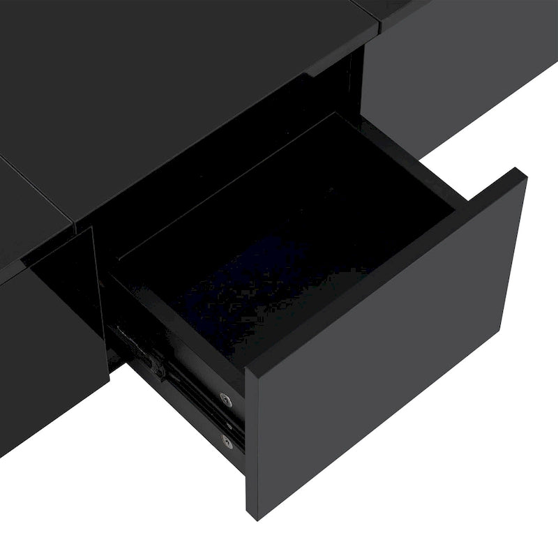 Modern Stylish Coffee Table Extendable Coffee Table with 2 Large Storage Compartments 2 Drawers, for Living Room